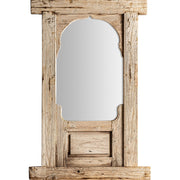 Rusztikus teakfakeretes falitükör kazettadíszítéssel.