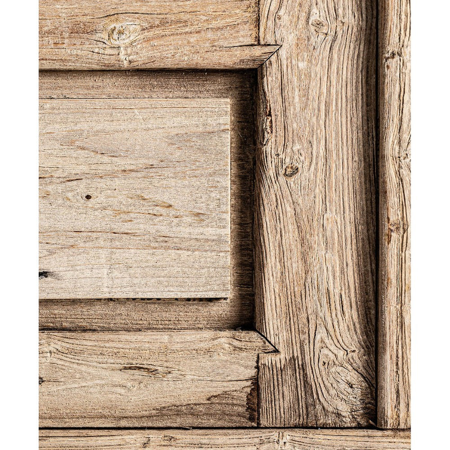 Rusztikus teakfakeretes falitükör kazettadíszítéssel.