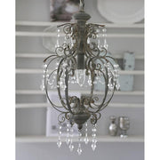 Vintage stílusú vidéki rusztikus hangulatú antikolt, patinás felületű fém kézműves függeszték lámpa csillár