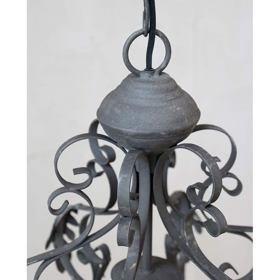 Vintage stílusú vidéki rusztikus hangulatú antikolt, patinás felületű fém kézműves függeszték lámpa