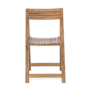 Akácfából készült, változtatható szélességű kerti asztal négy darab székkel.