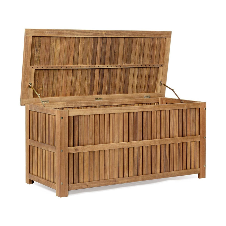 Akácfából készült, olajozott felületkezelésű kerti tároló láda.