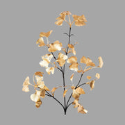 Glamour stílusú, 66 cm magas, karácsonyi aranyszínű ginkgo ág műnövény.