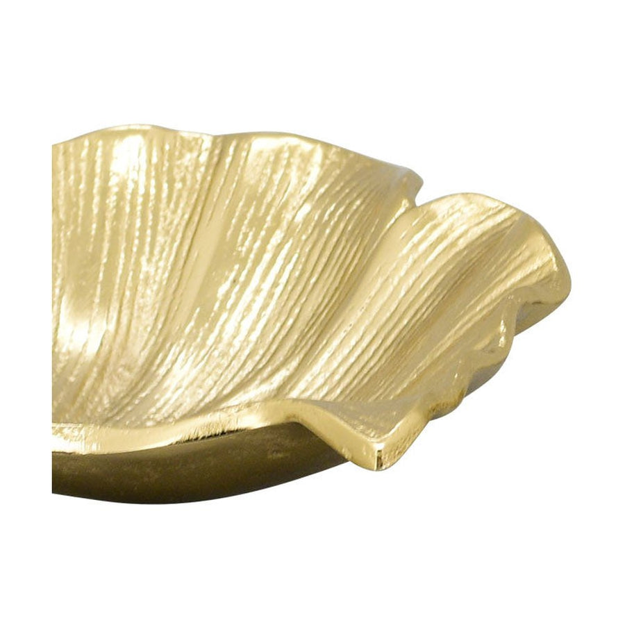Ginkgo levél formájú, arany színű fém kínálótál