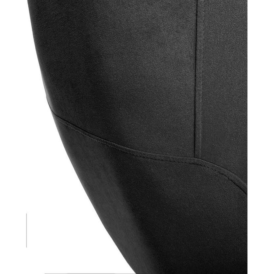 Art Deco stílusú, fekete színű bársonnyal kárpitozott fotel, arany színű fém lábakkal