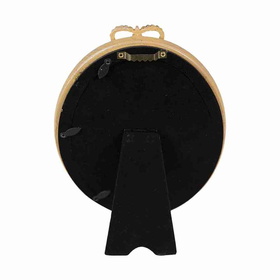 Vintage stílusú, zsinór díszítésű, antik arany színű ovális asztali-fali fényképtartó képkeret