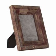 Vintage stílusú, fából készült, antikolt felületű bordó színű asztali fényképtartó képkeret