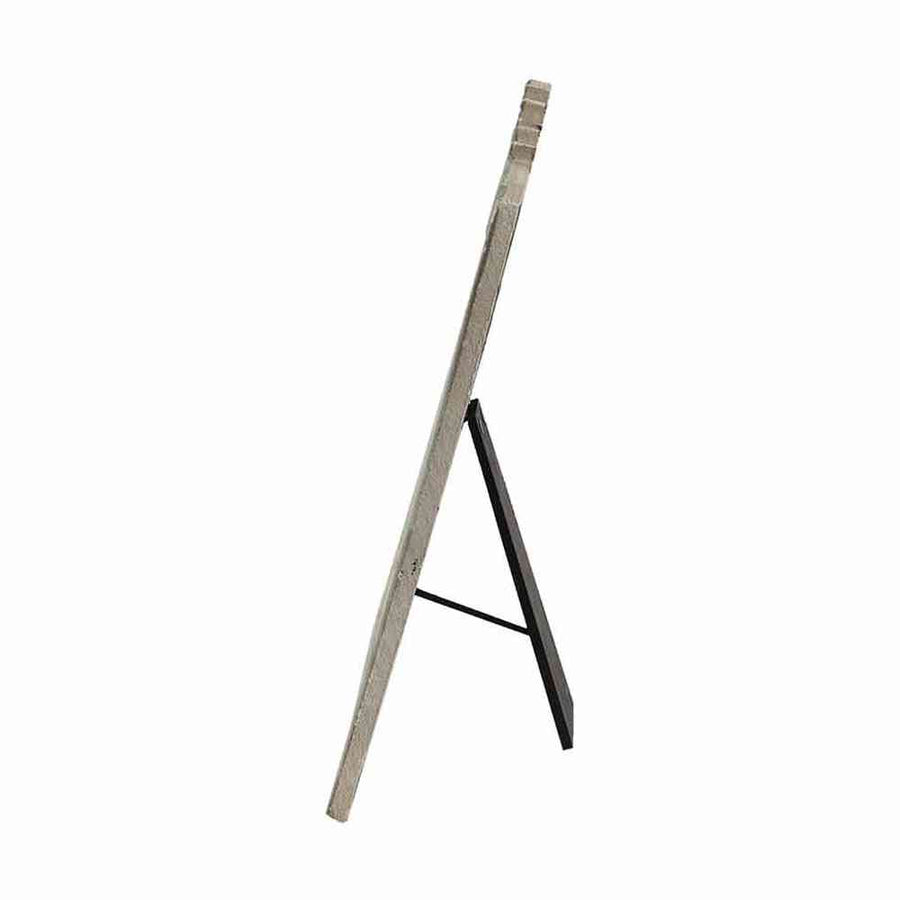 Vintage stílusú, virág díszes, krém színű fa asztali fényképtartó