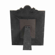 Vintage stílusú, virág díszes, krém színű fa asztali fényképtartó