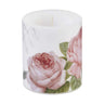 Vintage rózsákkal díszített átvilágítós tömbgyertya