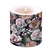 Vintage stílusú, virág mintás átvilágítható viasz tömbgyertya 