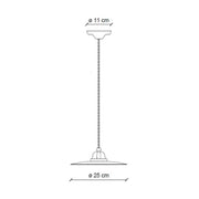 Vidéki stílusú, fekete színű mázas fémből és fehér színű mázas kerámiából készült, textilburkolatú vezetékkel kialakított, kézműves függeszték lámpa.