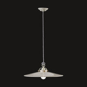 Vidéki stílusú, mázas fémből és mázas kerámiából készült, textilburkolatú vezetékkel kialakított, kézműves függeszték lámpa.