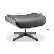 Eames Lounge Chair inspirálta pihenő fotel dió furnér fafelülettel, bőr kárpittal.