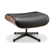 Eames Lounge Chair inspirálta pihenő fotel dió furnér fafelülettel, bőr kárpittal.