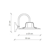 Country falilámpa méretekkel ellátott rajza.