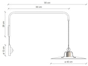 Country Falilámpa méretezett rajza.