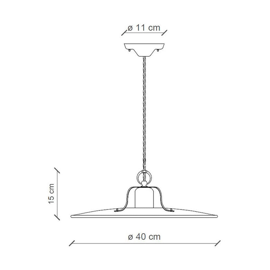Rusztikus, vidéki stílusú, antikolt felületű mázas kerámiából és fémből készült, textilburkolatú vezetékkel kialakított, kézműves függeszték lámpa.