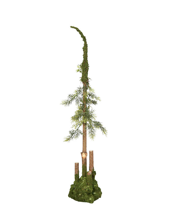 80 cm magas, mesterséges dekorációs műfenyőfa, valódi fából készült törzzsel