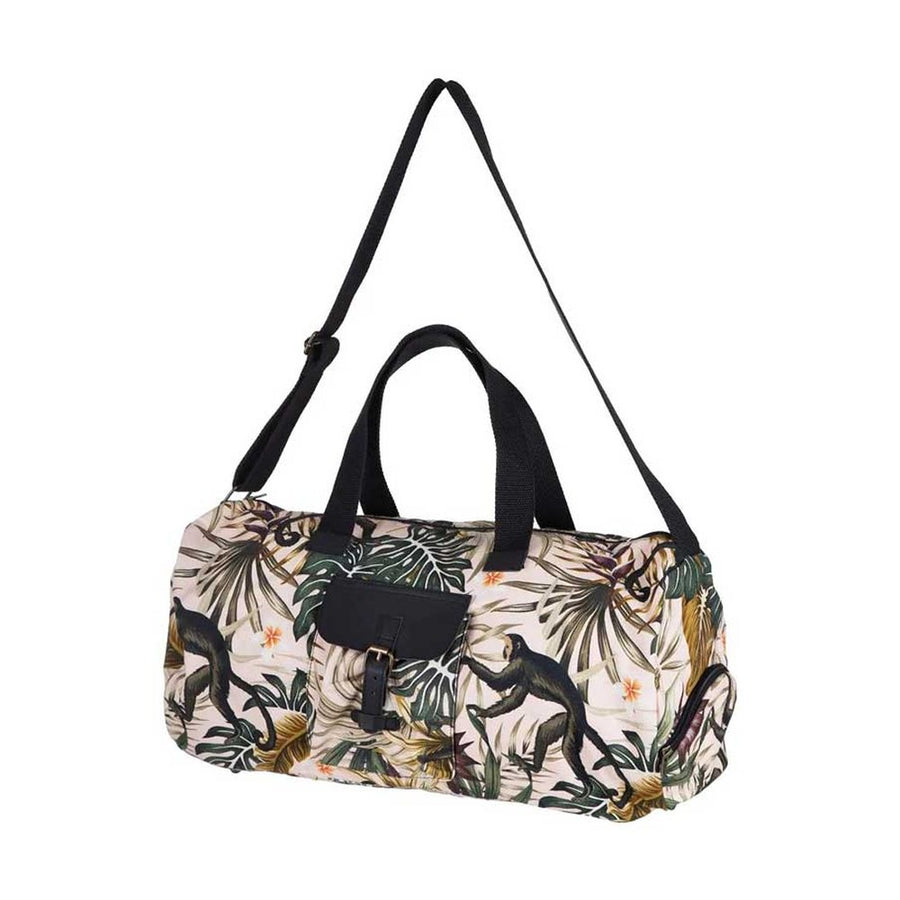 100 % pamutból készült, 47 cm hosszú, egyedi dizájnú, a jelenleg nagyon divatos egzotikus stílusú női edző-sporttáska