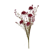 Bokrosan ágas szárú, bordó színű dekorációs díszhagyma művirág