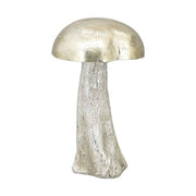 Glamour stílusú, ezüstszínű, nagyméretű, karácsonyi erdei gomba figura.