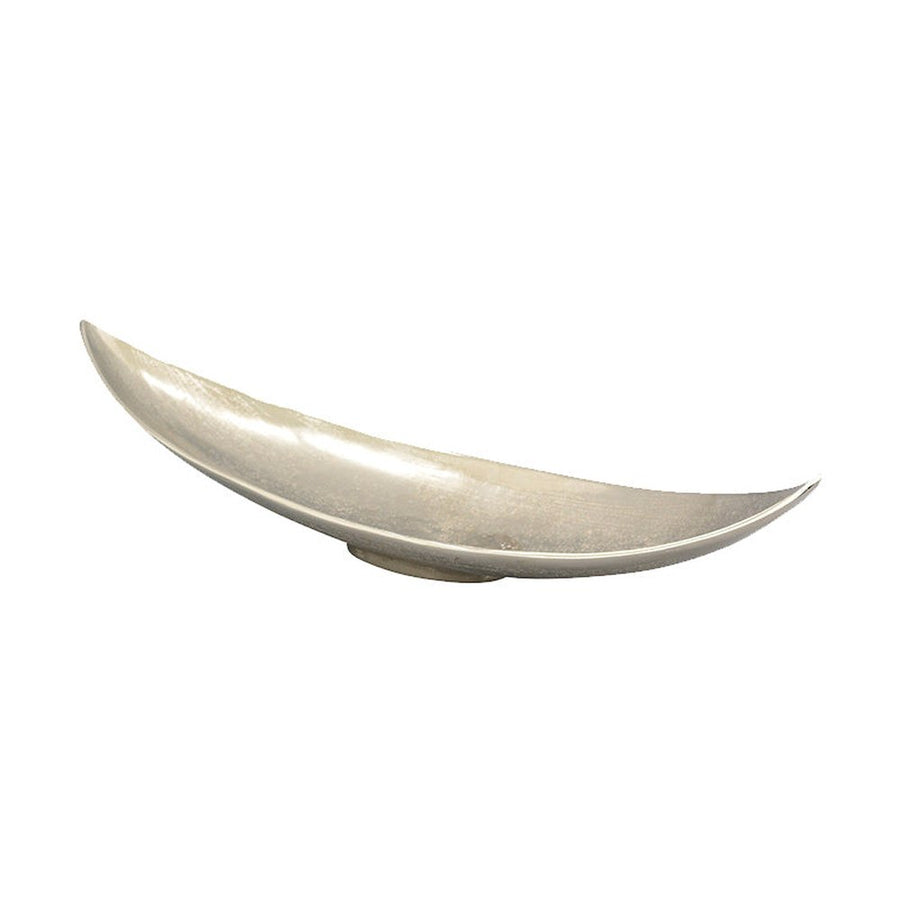 Csónak formájú, ezüst színű fémtál