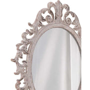 Vintage stílusú, antikolt fém falitükör gyertyatartóval