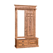 Fenyőfából készült előszobafal tükörrel