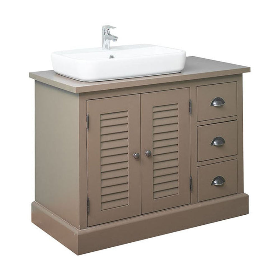 Fenyőfából készült 3 fiókos mosdószekrény a