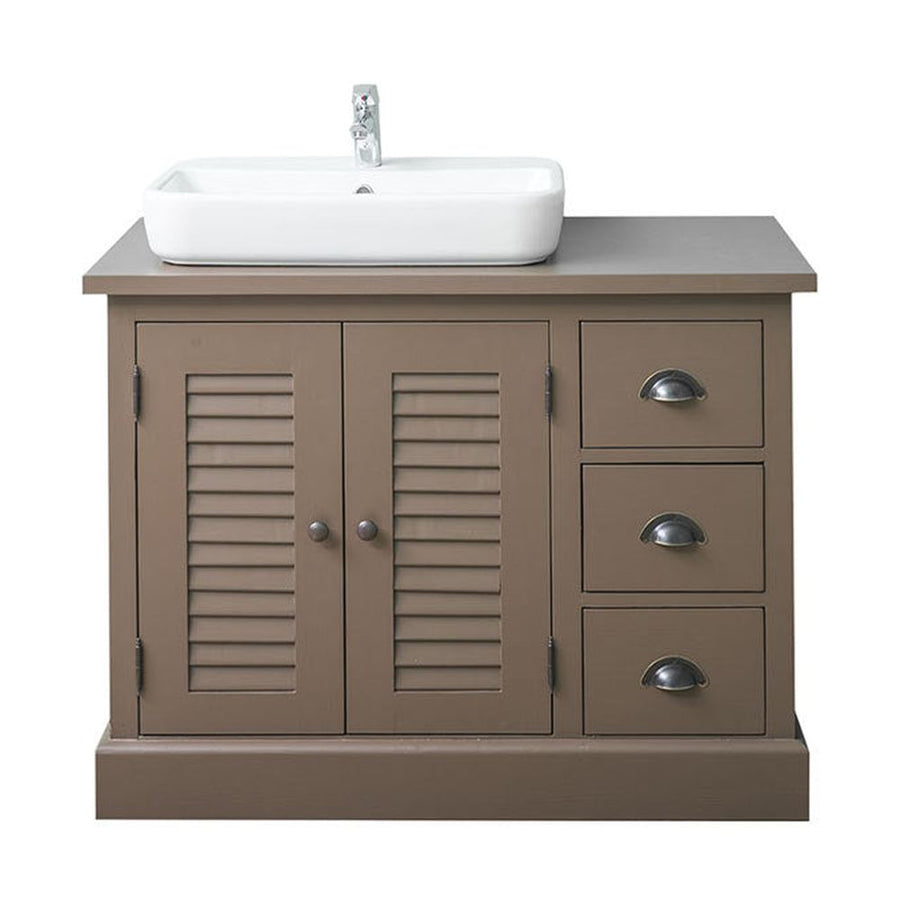 Fenyőfából készült 3 fiókos mosdószekrény a