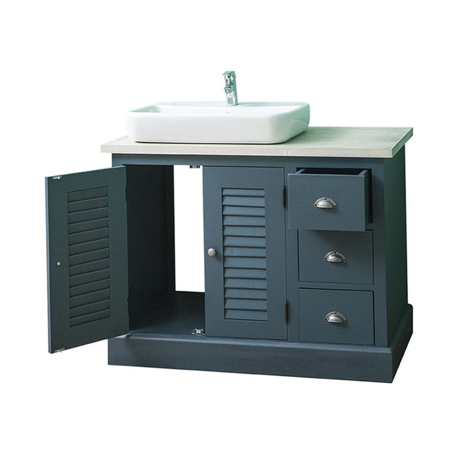 Fenyőfából készült 3 fiókos mosdószekrény a