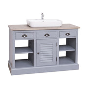 Fenyőfából készült polcos mosdószekrény 3 darab fiókkal