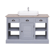 Fenyőfából készült polcos mosdószekrény 3 darab fiókkal