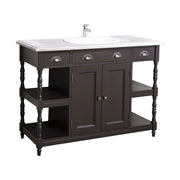 Fenyőfából készült mosdószekrény 4 darab fiókkal és 2 darab polccal