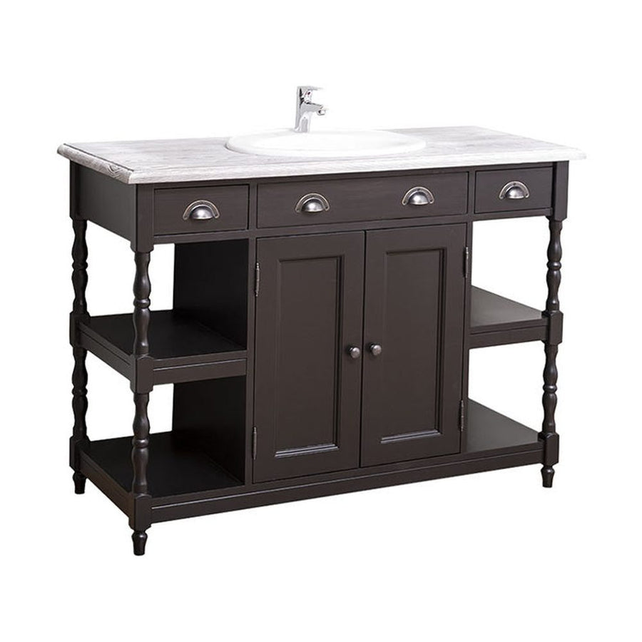 Fenyőfából készült mosdószekrény 4 darab fiókkal és 2 darab polccal