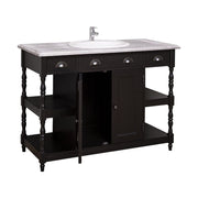 Fenyőfából készült mosdószekrény 4 darab fiókkal és 2 darab polccal