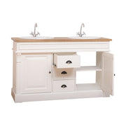 Fenyőfából készült mosdószekrény 3 darab fiókkal és 2 darab polccal