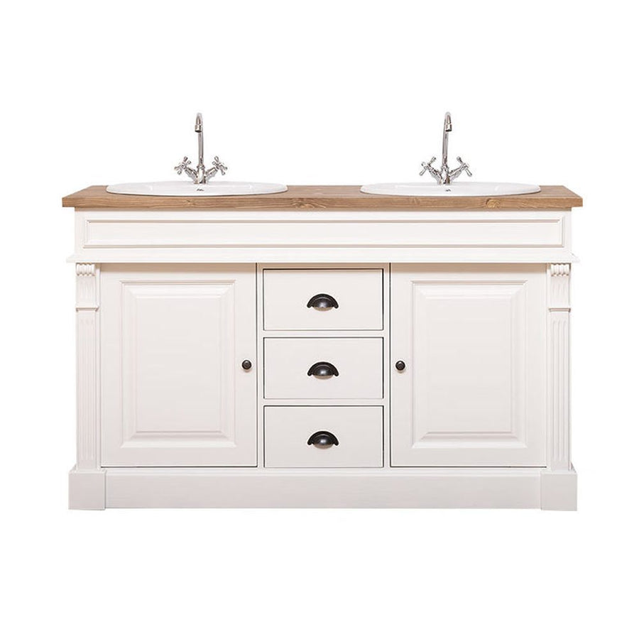 Fenyőfából készült mosdószekrény 3 darab fiókkal és 2 darab polccal