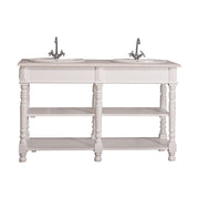 Fenyőfából készült mosdószekrény 2 darab hosszú polccal 