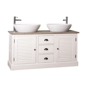 Fenyőfából készült mosdószekrény 3 darab fiókkal és 2 darab polccal