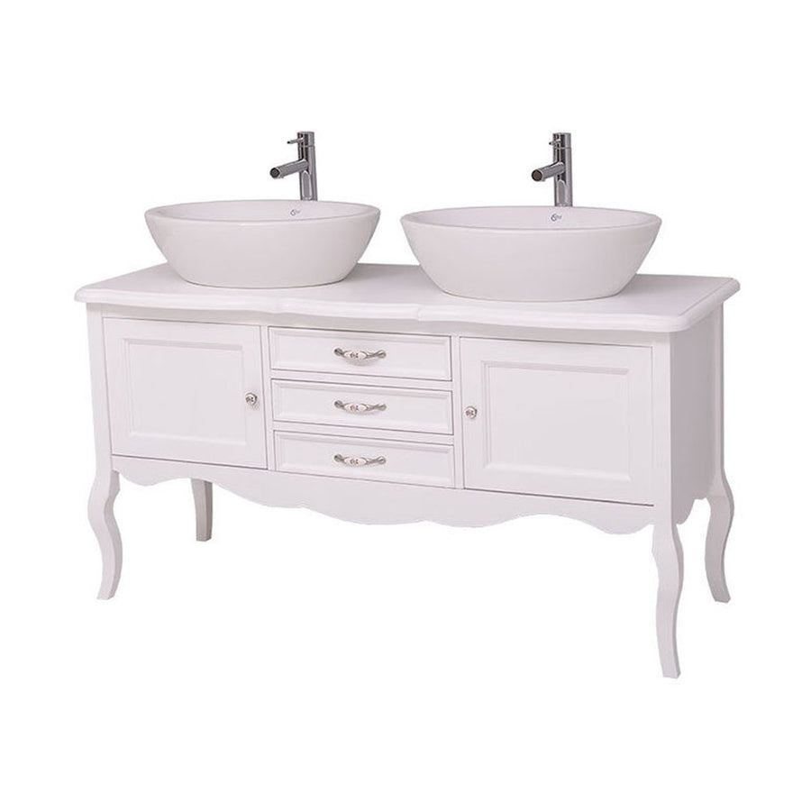 Fenyőfából készült 3 fiókos mosdószekrény