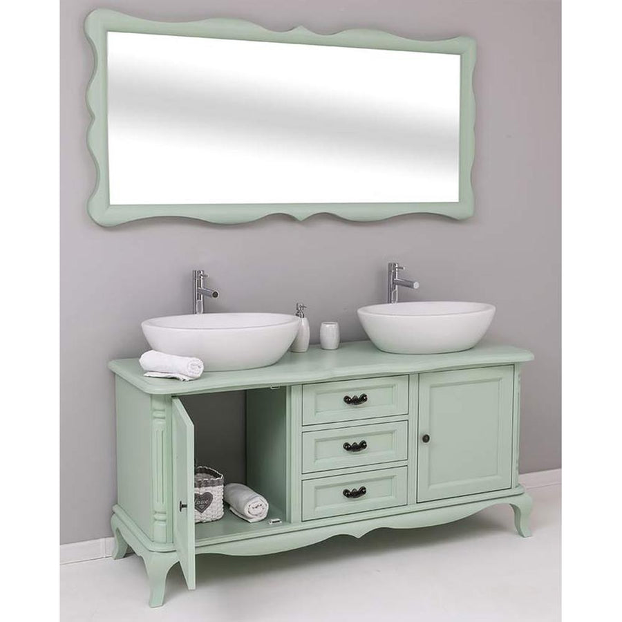 Fenyőfából készült 3 fiókos mosdószekrény