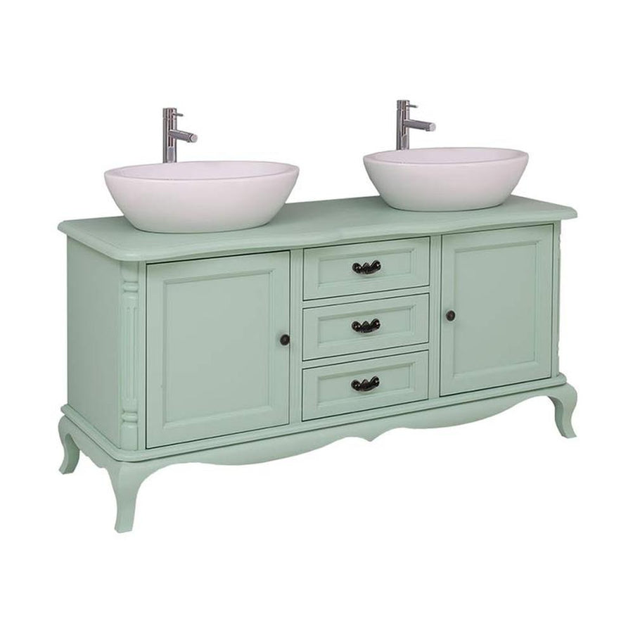 Fenyőfából készült 3 fiókos mosdószekrény