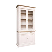 Tömör fenyőfából készült, 120 cm hosszú és 240 cm magas tálalószekrény