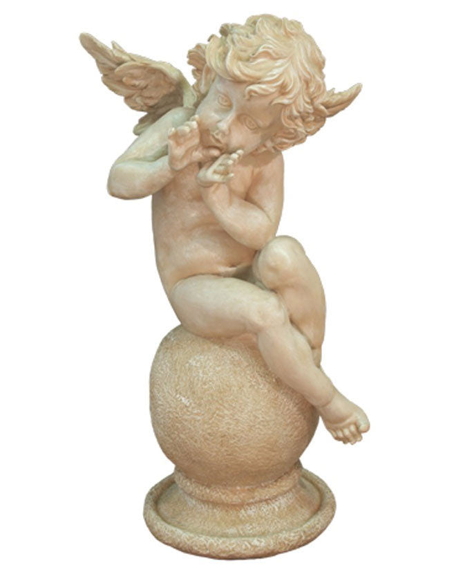 Kő hatású, barokkos megjelenésű nagyméretű puttó angyal figura
