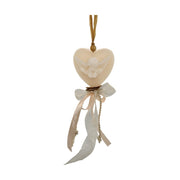 Vintage stílusú, gyöngyvirág illatú kézműves illatfüzér, angyal figurás szív formájú krémviasszal