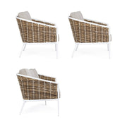 Homokszürke színű kerti ülőgarnitúra.