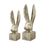 Glamour stílusú, 28,5 cm magas, ezüst színű húsvéti nyuszifej dísz