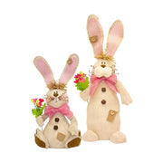 Vidéki, farmhouse stílusú, rusztikus fém csengőkkel díszített, kézzel varrott nyuszi figurák.